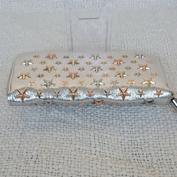 Jimmy Choo Filapa Metallic Star-Studded Wallet - Picture 5 of 13